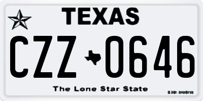 TX license plate CZZ0646