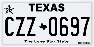 TX license plate CZZ0697