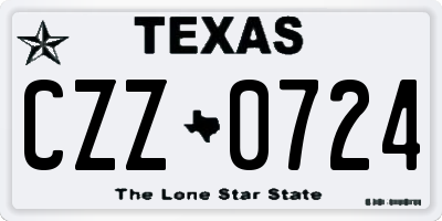 TX license plate CZZ0724