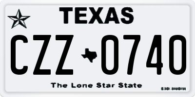 TX license plate CZZ0740