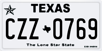 TX license plate CZZ0769