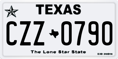 TX license plate CZZ0790