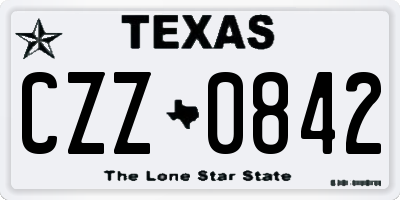TX license plate CZZ0842