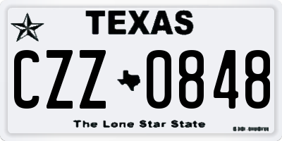 TX license plate CZZ0848