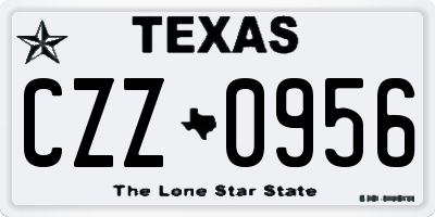 TX license plate CZZ0956