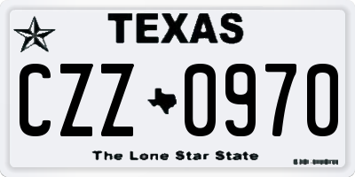 TX license plate CZZ0970