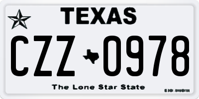 TX license plate CZZ0978