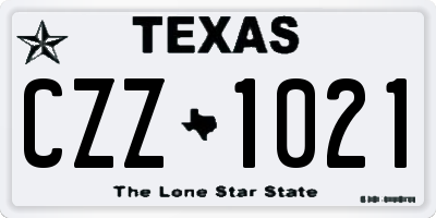 TX license plate CZZ1021