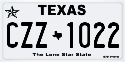 TX license plate CZZ1022