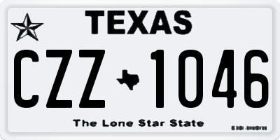TX license plate CZZ1046