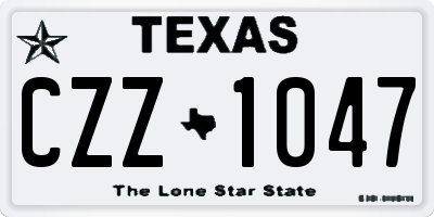 TX license plate CZZ1047
