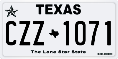 TX license plate CZZ1071