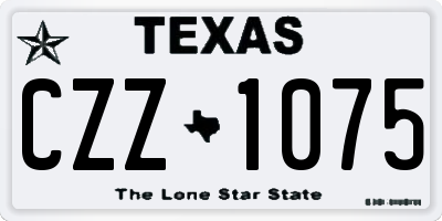 TX license plate CZZ1075