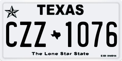 TX license plate CZZ1076