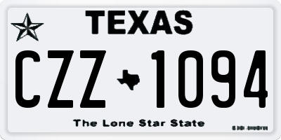 TX license plate CZZ1094