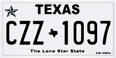 TX license plate CZZ1097