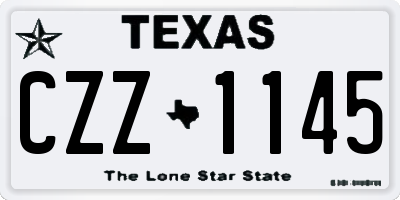 TX license plate CZZ1145