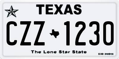 TX license plate CZZ1230