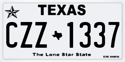 TX license plate CZZ1337