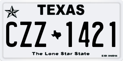 TX license plate CZZ1421