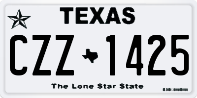 TX license plate CZZ1425