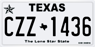TX license plate CZZ1436