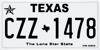 TX license plate CZZ1478