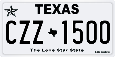 TX license plate CZZ1500