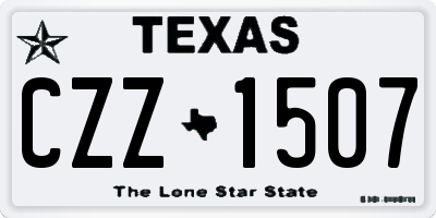 TX license plate CZZ1507