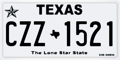 TX license plate CZZ1521