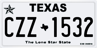 TX license plate CZZ1532