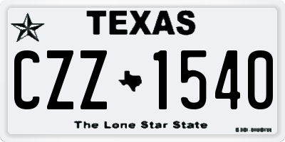 TX license plate CZZ1540