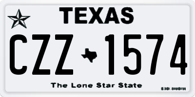 TX license plate CZZ1574