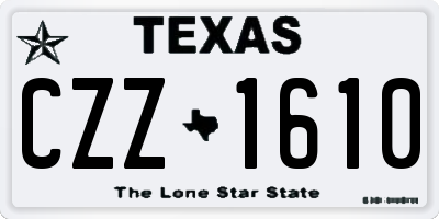 TX license plate CZZ1610