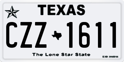 TX license plate CZZ1611