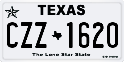 TX license plate CZZ1620