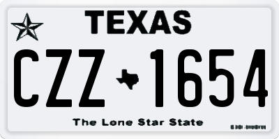 TX license plate CZZ1654
