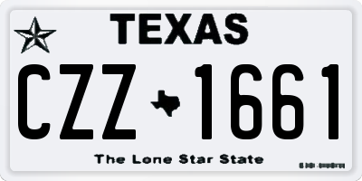 TX license plate CZZ1661