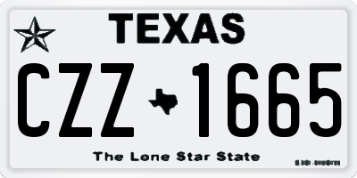 TX license plate CZZ1665