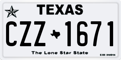 TX license plate CZZ1671