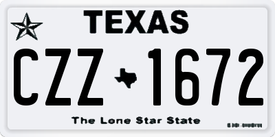 TX license plate CZZ1672