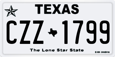 TX license plate CZZ1799