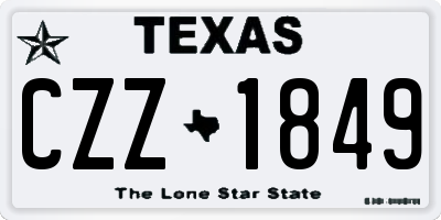 TX license plate CZZ1849
