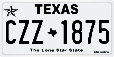 TX license plate CZZ1875