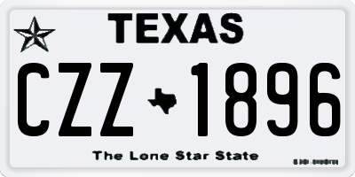 TX license plate CZZ1896