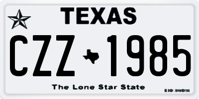 TX license plate CZZ1985