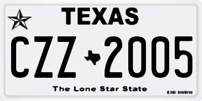 TX license plate CZZ2005