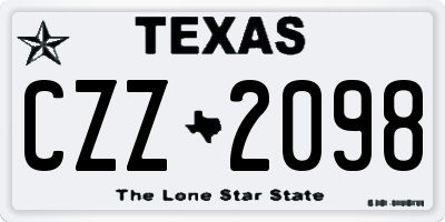 TX license plate CZZ2098