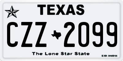 TX license plate CZZ2099