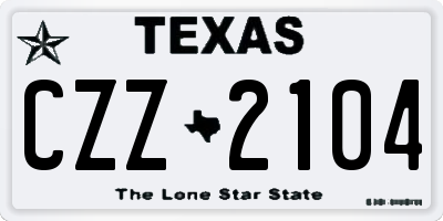 TX license plate CZZ2104